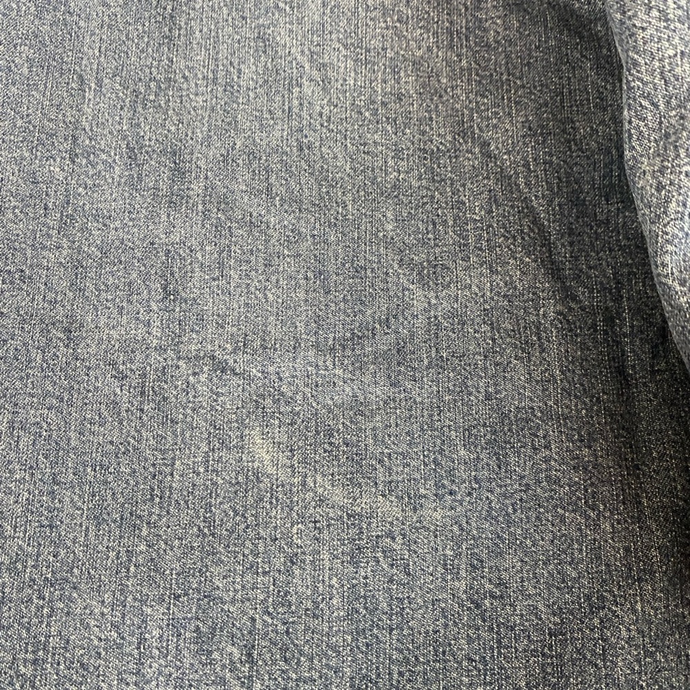 Lands' End Denim Shacket with Orange Plaid Lining - Picture 9 of 9